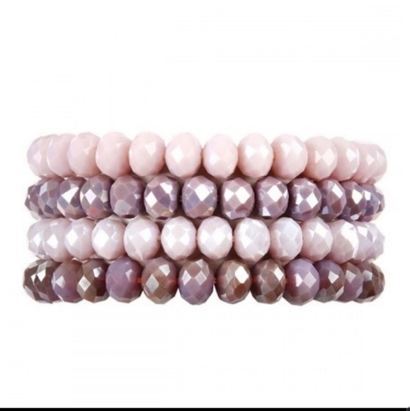 Purple crystal bead bracelet - Picture 1 of 2